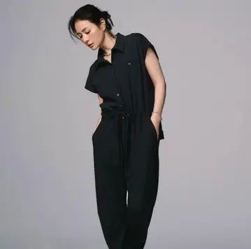이카와 하요 loin 하프 슬리브 올인원 38 네이비