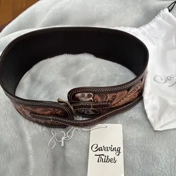 Carving Tribes 가죽 꽃무늬 벨트