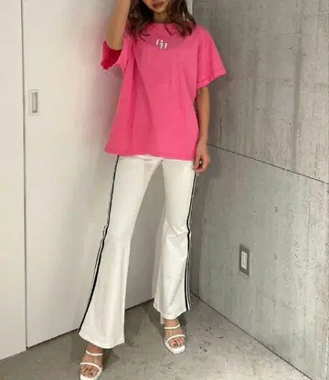 택 포함 새상품 GYDA 제이다 하이웨스트 2라인 플레어 컬러 팬츠