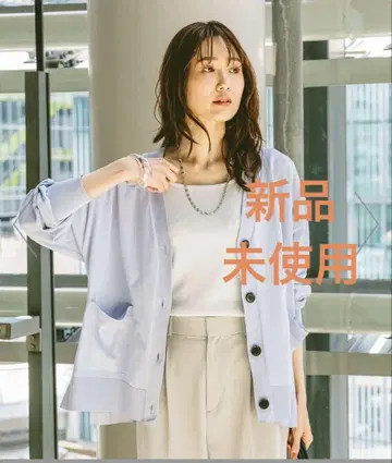 GLOBAL WORK 스키레이 사라사라 V넥 가디건 긴팔 S