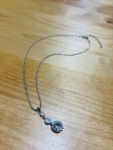 실버 크리스탈 목걸이 약 40cm