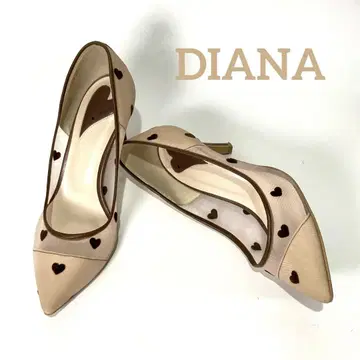 새상품급 DIANA 하트 펌프스 튤 펌프스 힐 베이지 22cm