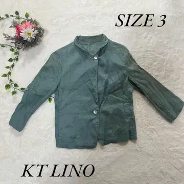 KT LINO 테일러드 자켓 린넨 100% 7부 소매 그린 3