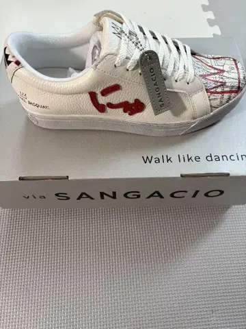 미사용 새상품 SANGACIO SGB 화이트/레드 6.5 US