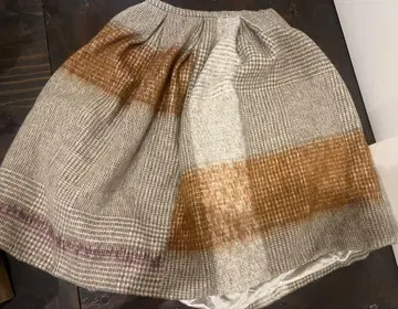 새상품 DRIES VAN NOTEN 체크 무늬 울 스커트 28