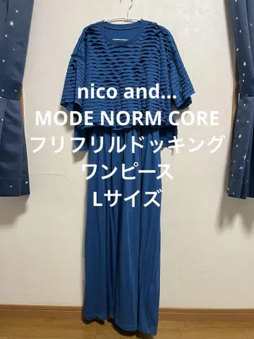 nico and... 모드 노멀 코어 프릴 도킹 원피스 블루