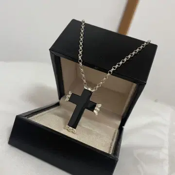 [925 각인] 크로스 목걸이 오닉스 펜던트 실버 액세서리