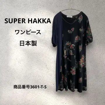 SUPER HAKKA 원피스  느긋한 튜닉  일본제  정원과 꽃무늬
