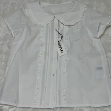 fekete 프릴 라운드 칼라 블라우스