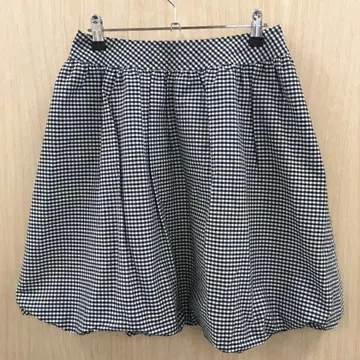 엠즈 그레이시 깅엄 체크 벌룬 스커트 F0702A16