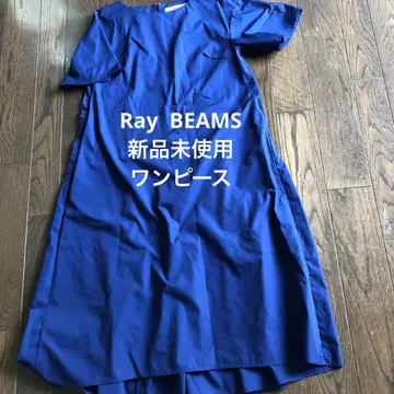 Ray BEAMS 네이비 반팔 롱 원피스 택 포함 미사용 새상품