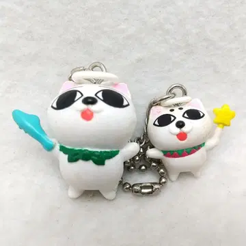 고양이 신 페어 키체인 스트랩 키링 고양이 지루