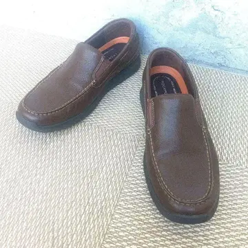 락포트 슬립온 컴포트 사이드 고어 신발 주름 27cm 브라운