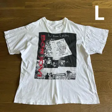 80s 90s BON JOVI 런던 라이브 티셔츠 화이트 포토 프린트