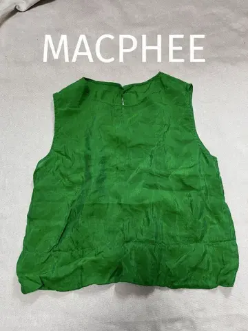 MACPHEE 린넨 라미 슬리브리스 블라우스 린넨
