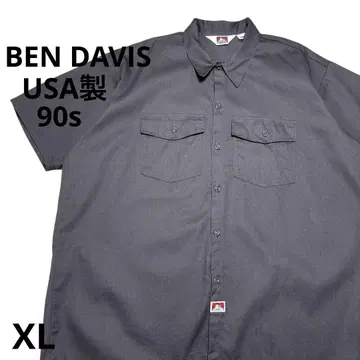 BEN DAVIS USA제 90년대 그레이 반팔 워크 셔츠 포켓 부착