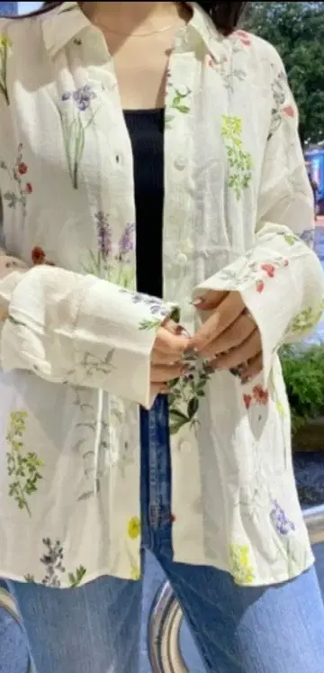 MOUSSY 보타니컬 시어 셔츠 프리 사이즈