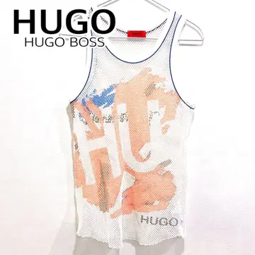 HUGO BOSS 휴고 보스 빅 로고 프린트 메쉬 탱크탑