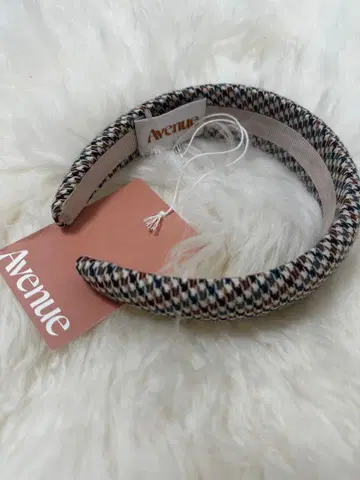 Avenue 멀티 컬러 체크 무늬 헤어밴드