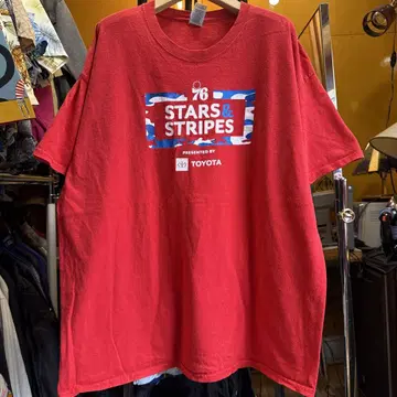 미국 빈티지 의류 76 STARS & STRIPES 티셔츠 빨간색