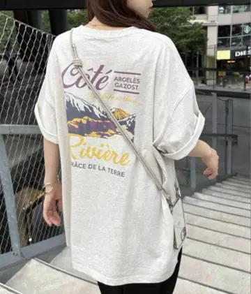DISCOAT Cote 수베니어 백 프린트 티셔츠