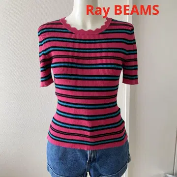 Rey 빔즈 스트라이프 반팔 니트