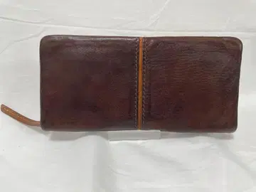 BAGGY PORT 풀 크롬 투톤 라운드 지퍼 장지갑