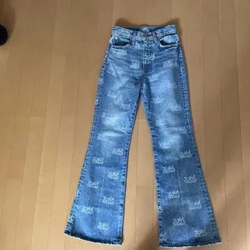 x-girl moussy 로고 프린트 데님
