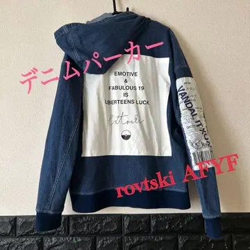 rovtski AFYF 데님 후드티 자켓 프린트