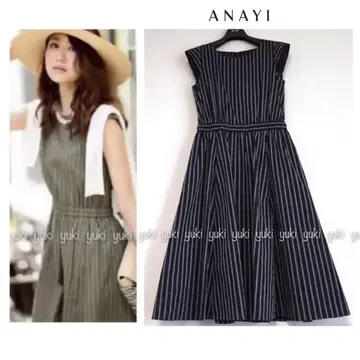ANAYI 스트라이프 개더 원피스 36