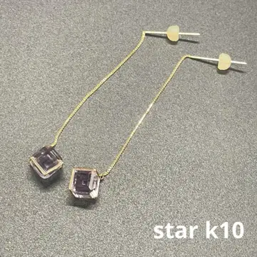 스타 주얼리 귀걸이 star 자수정 K10 각인