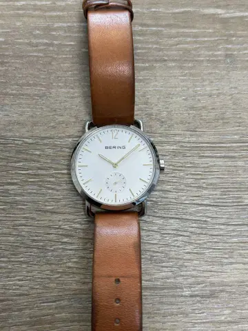 BERING 아날로그 손목시계 화이트/브라운