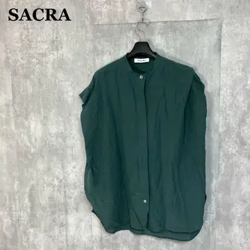 SACRA 큐프라 코튼 밴드 카라 셔츠 38