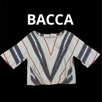 BACCA 스트라이프 디자인 오분 소매 상의 38