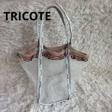 TRICOTE 프릴 니트 토트백 메쉬 백