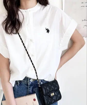 U.S. POLO ASSN. 프렌치 슬리브 원포인트 자수 셔츠 M 사이즈