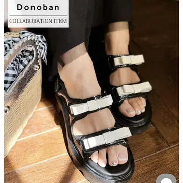 Donoban x 아키론 콜라보 2way 에나멜 리본 샌들 S 사이즈