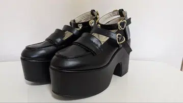 LIZ LISA 하트 비쥬 플랫폼 로퍼 L 사이즈 블랙