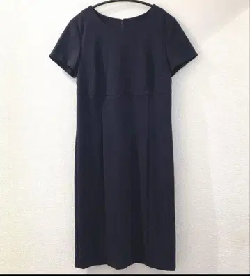 KIYOMI SAITO 저지 니트 원피스 네이비 36 반팔