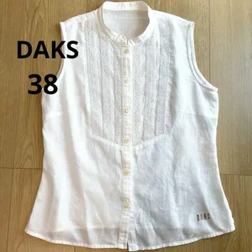 DAKS 슬리브리스 셔츠 화이트 38 사이즈