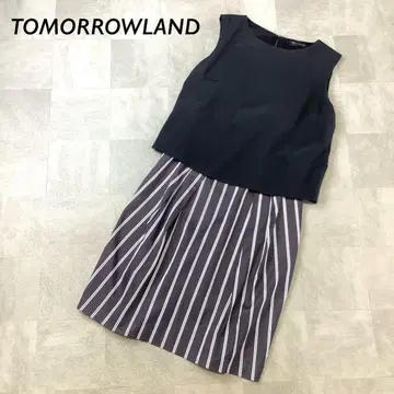 TOMORROWLAND 슬리브리스 바이컬러 원피스 블랙 계열