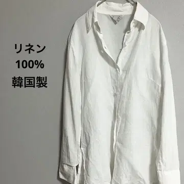 긴팔 셔츠 린넨 셔츠 한국제 린넨100% 린넨100% 화이트 셔츠
