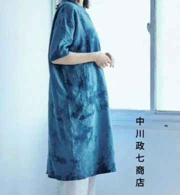 나카가와 마사시치 상점 무라 염색 린넨 T셔츠 원피스