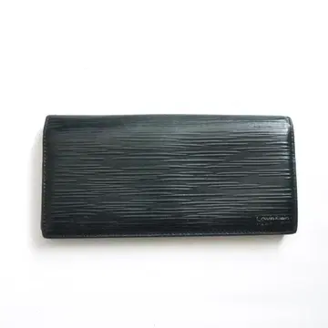캘빈클라인 입체 PVC 가죽 2단 폴더형 장지갑 동전 지갑 블랙 검정