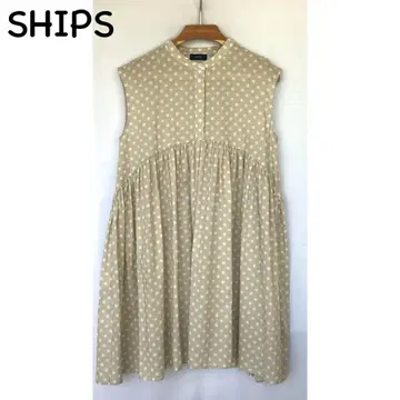SHIPS 도트 무늬 슬리브리스 블라우스 튜닉