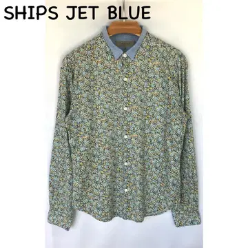 SHIPS JET BLUE 꽃무늬 긴팔 셔츠