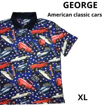 GEORGE 미국차 패턴 피케 셔츠 클래식카 디자인 XL