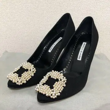 마놀로 블라닉 펌프스 항기시 펄 캔버스 36