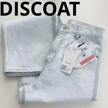 택 포함 새상품 DISCOAT US 코튼 데님 스트레이트 팬츠 스카이블루