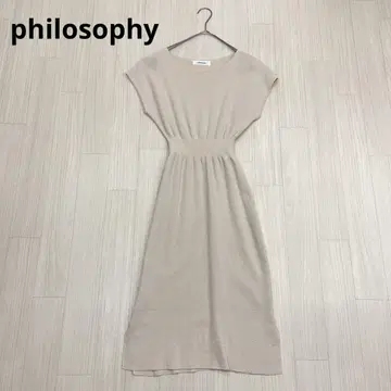 philosophy 프렌치 슬리브 허리 개더 니트 원피스